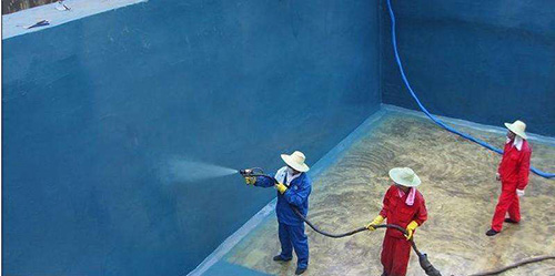 聚脲施工對于溫度和噴涂設備的有什么要求?(圖2) 電廠污水池防腐聚脲施工